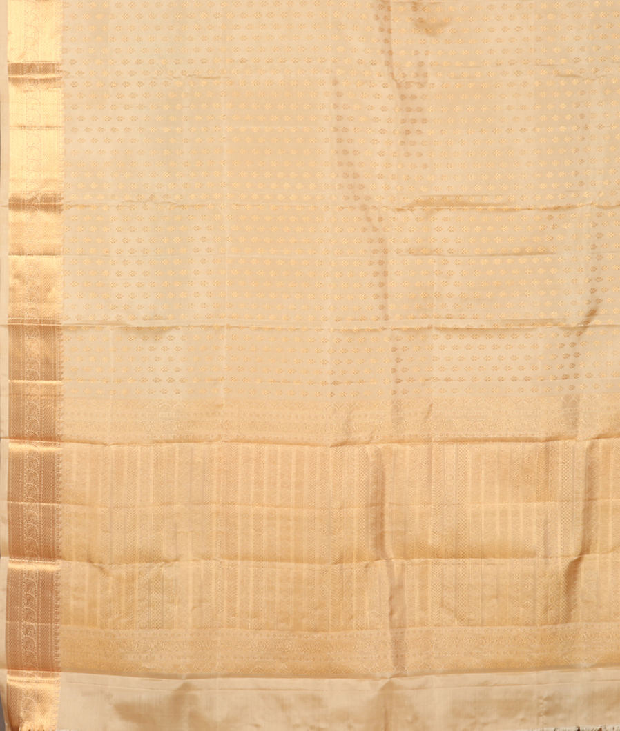 Cream Handwoven Kanjivaram Silk Dupatta T2862503