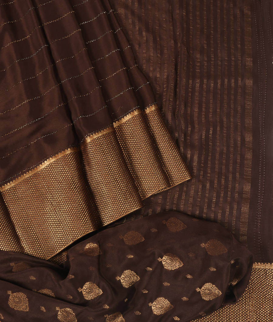 Brown Mysore Silk Saree T3522652