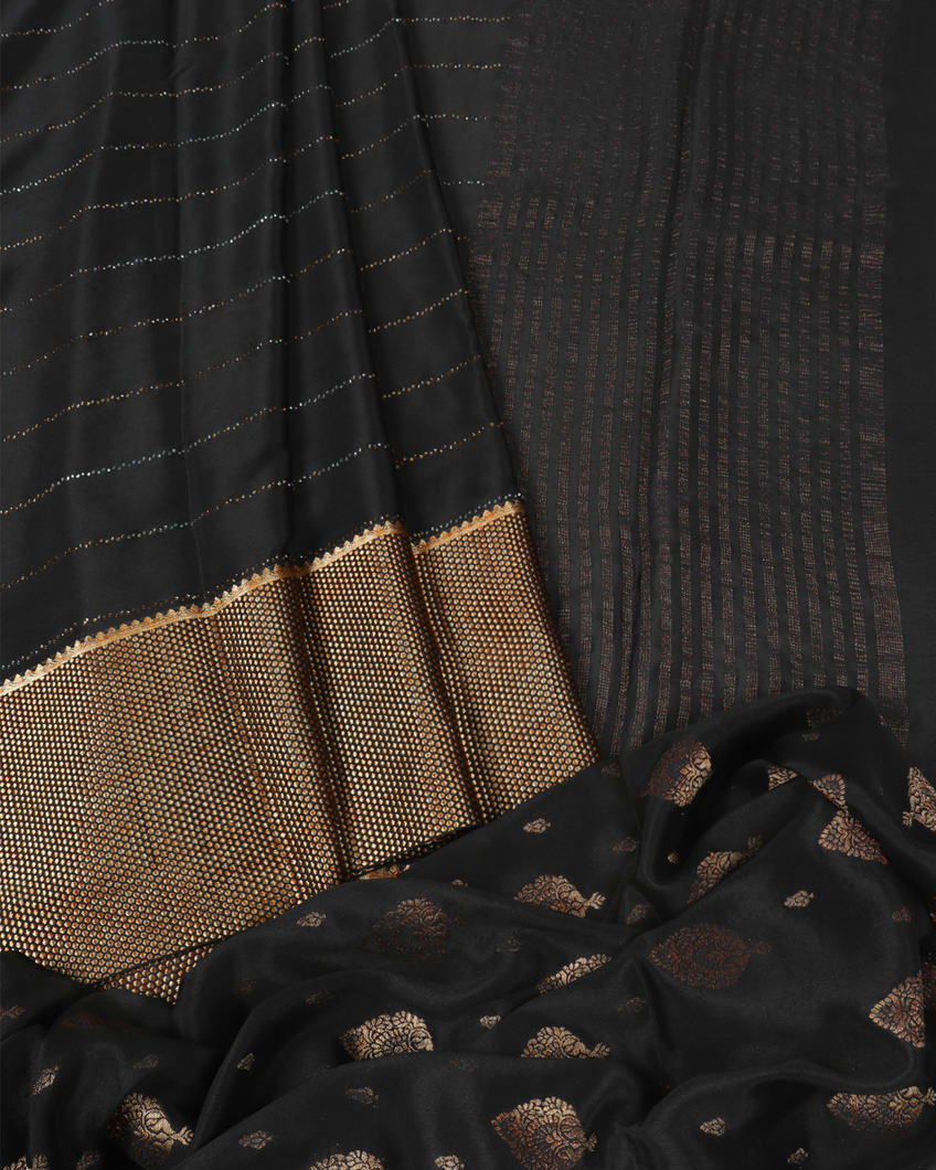 Black Mysore Silk Saree T3522892
