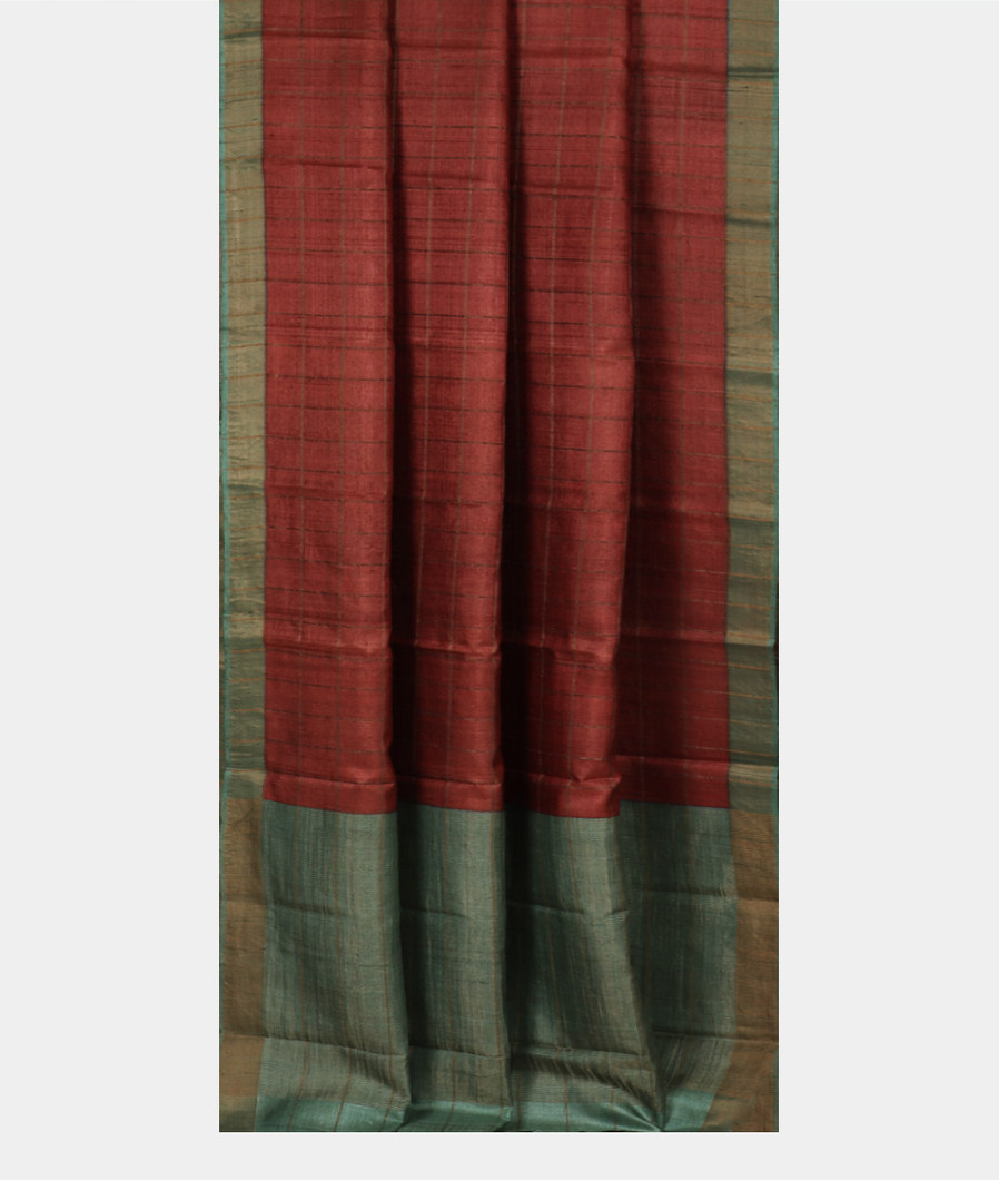 Rust Woven Tussar Saree T3510372