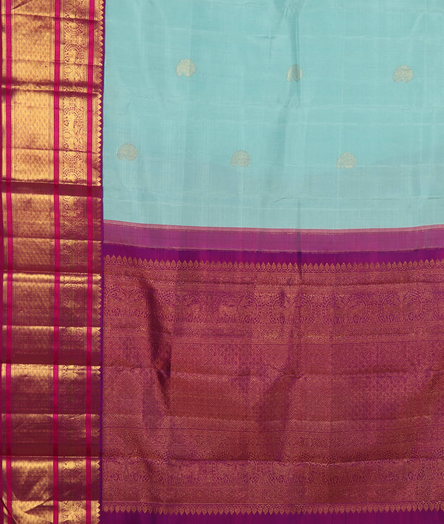 Blue Handwoven Kanjivaram Silk Saree T3507374