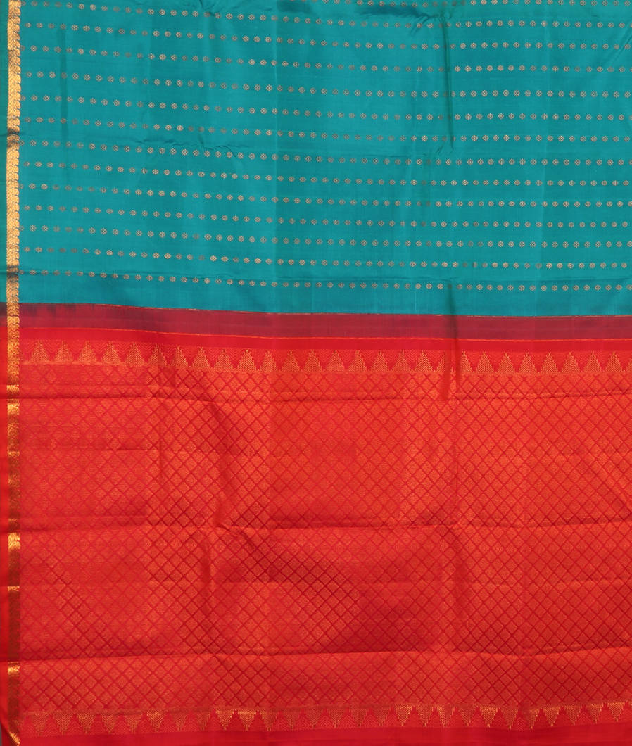 Blue Handwoven Kanjivaram Silk Saree T3353254