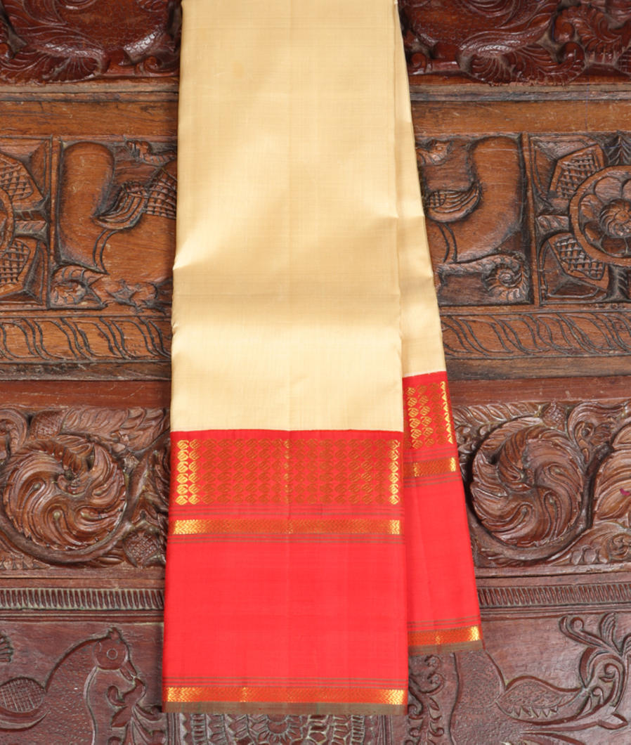 Cream Handwoven Kanjivaram Silk Saree T350603-image