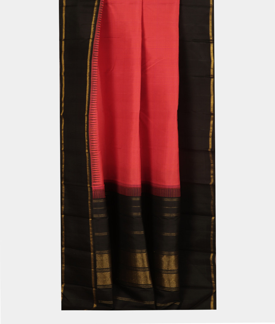 Pink And Orange Handwoven Kanjivaram Silk Saree T3019042