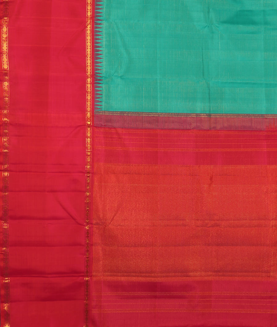 Green Handwoven Kanjivaram Silk Saree T3508874