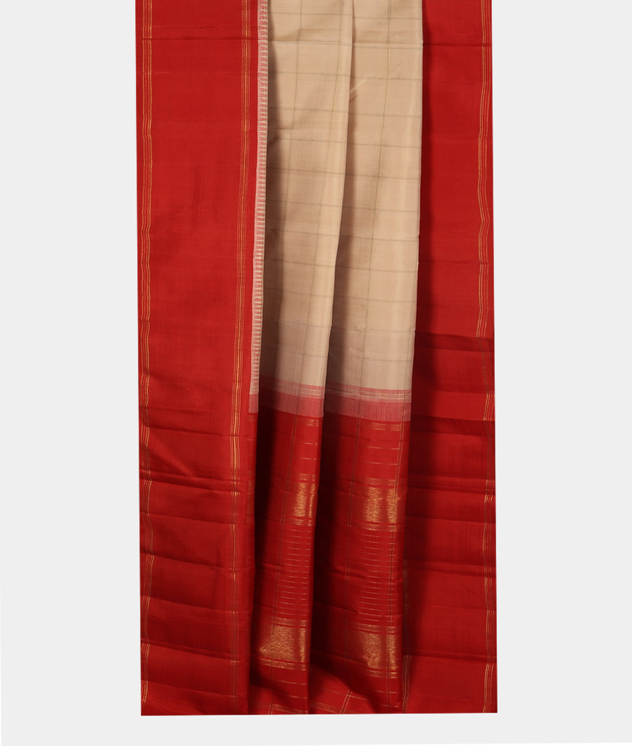 Beige Handwoven Kanjivaram Silk Saree T3508332