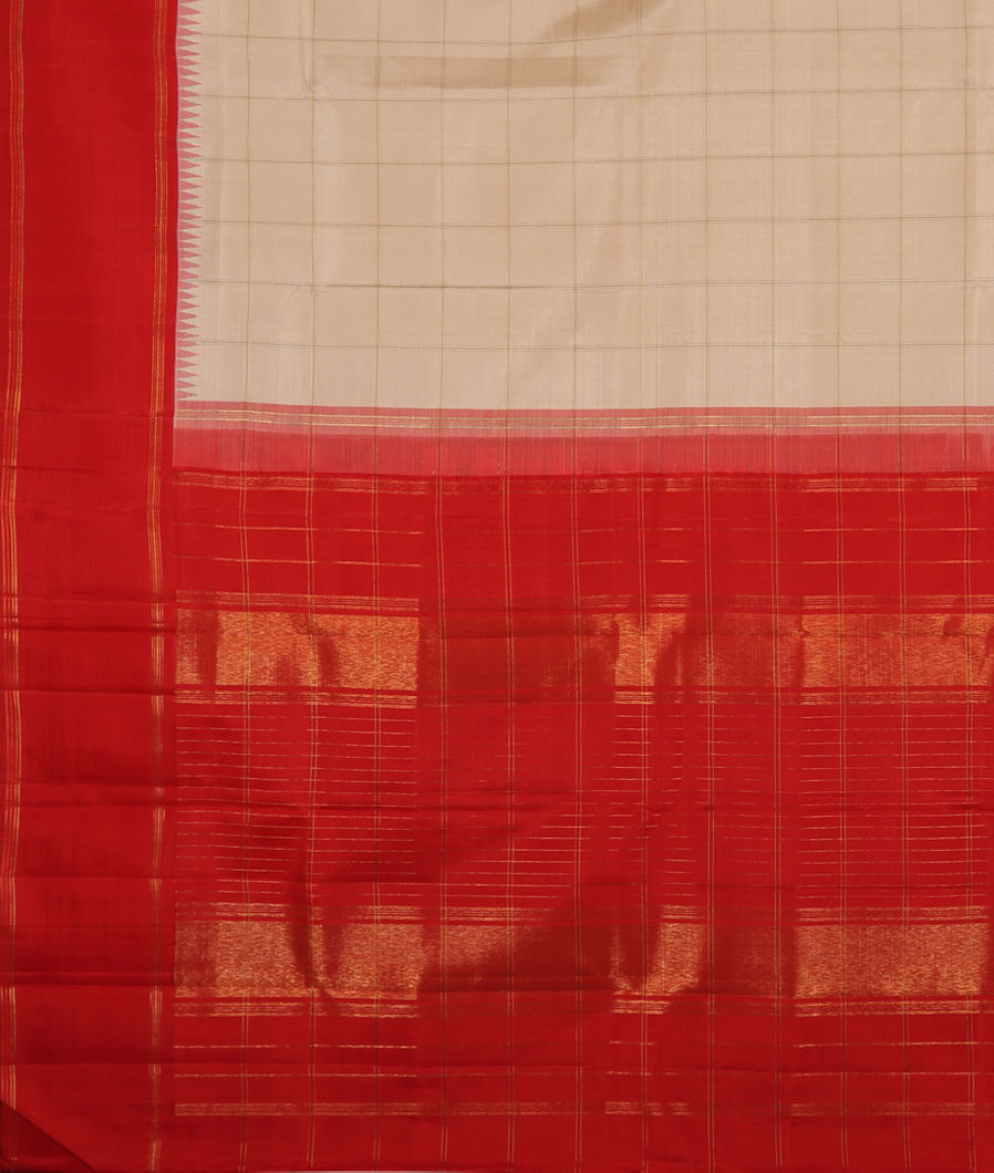 Beige Handwoven Kanjivaram Silk Saree T3508334