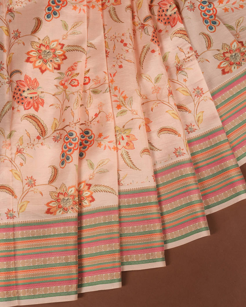 Pink Printed Soft Silk Saree T352322-image