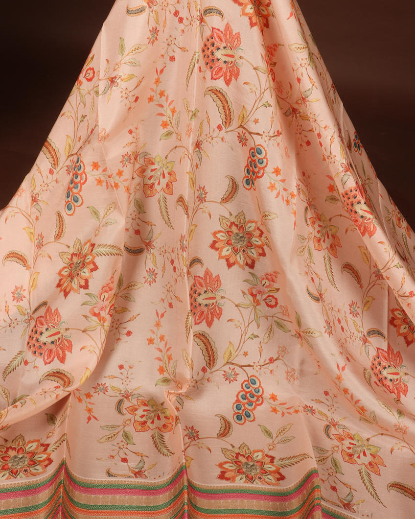 Pink Printed Soft Silk Saree T3523224