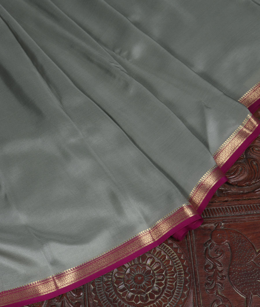 Grey Mysore Silk Saree T344038-image