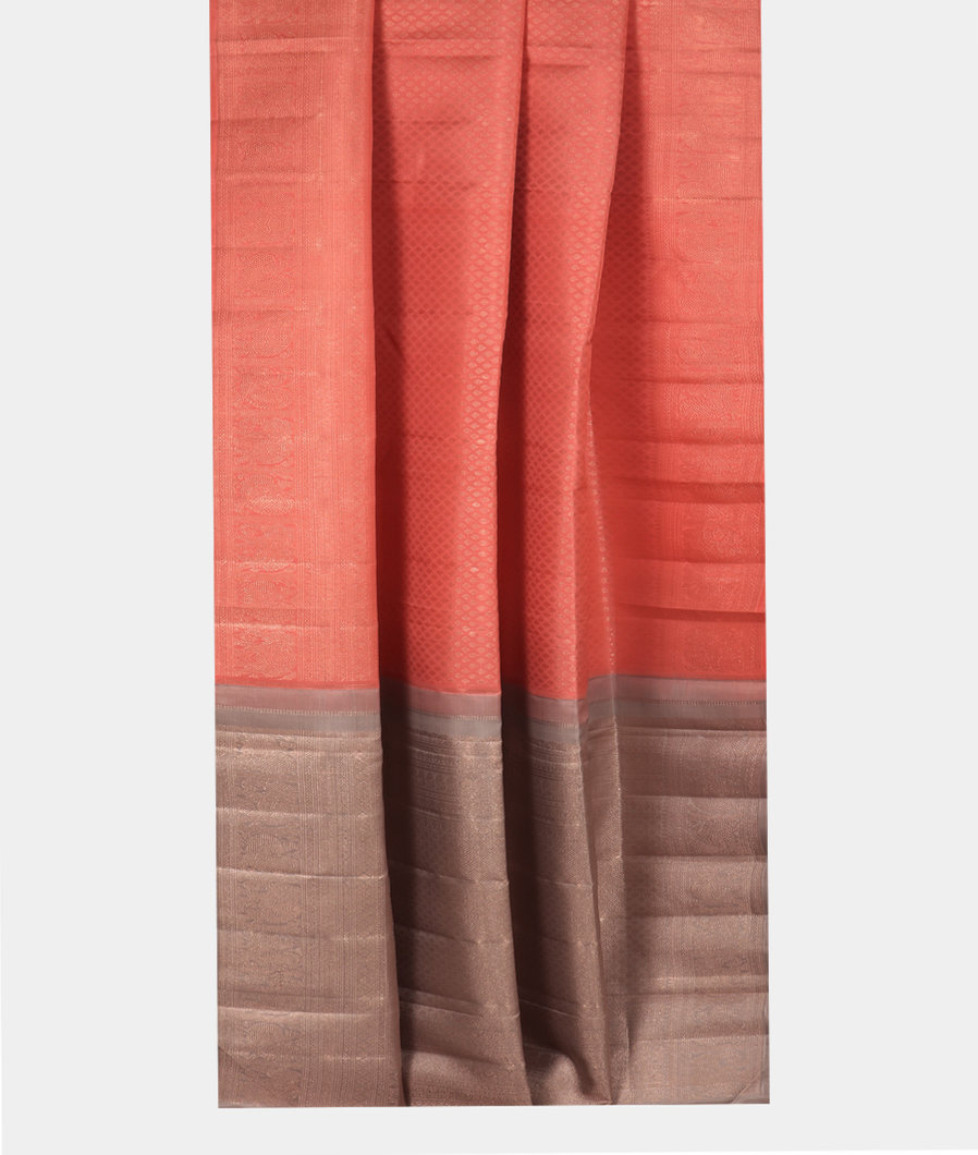 Peach Handwoven Kanjivaram Silk Saree T3507642