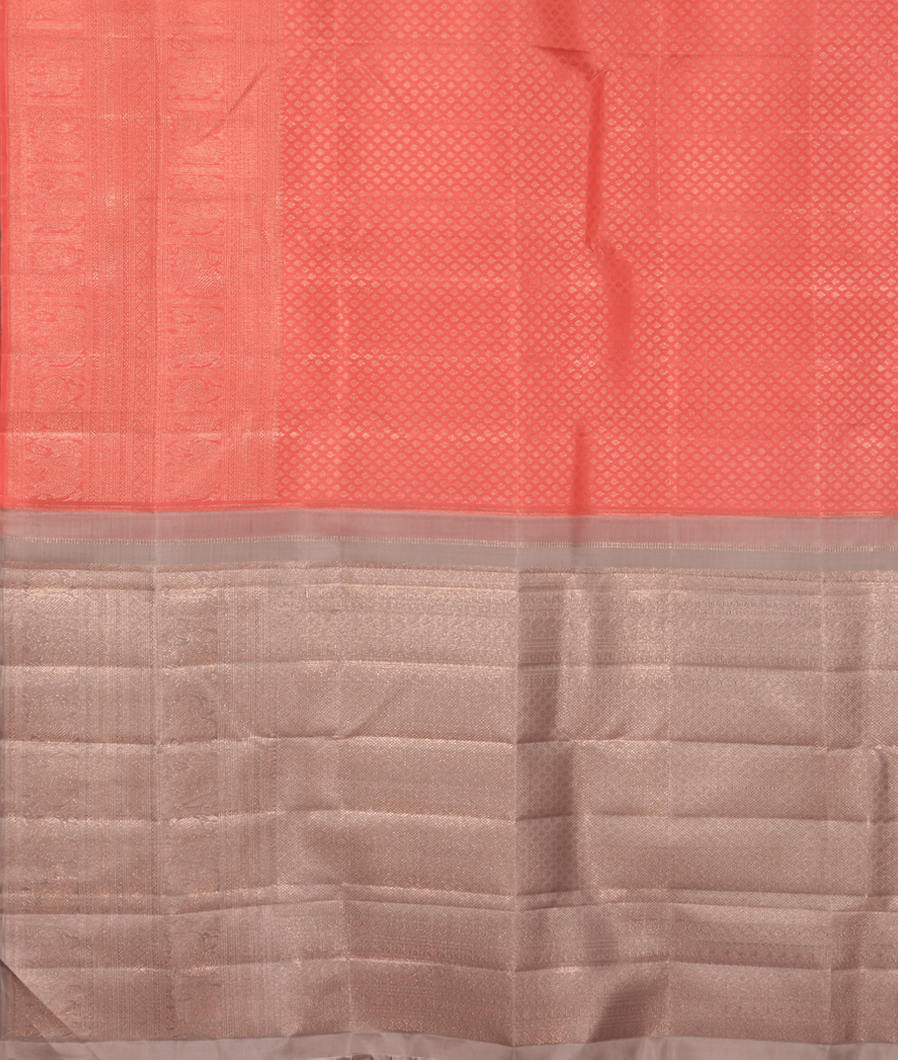 Peach Handwoven Kanjivaram Silk Saree T3507644
