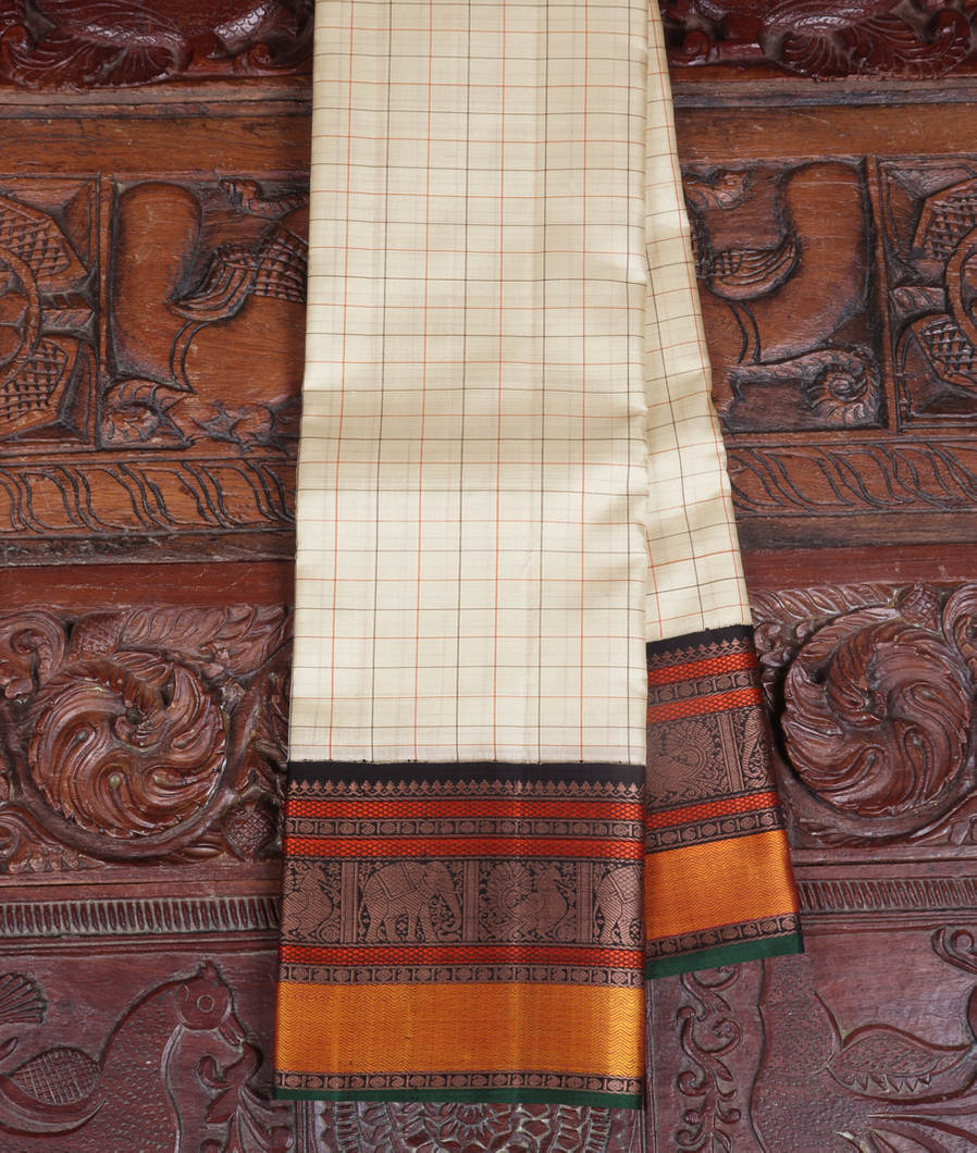 Cream Handwoven Kanjivaram Silk Saree T349871-image