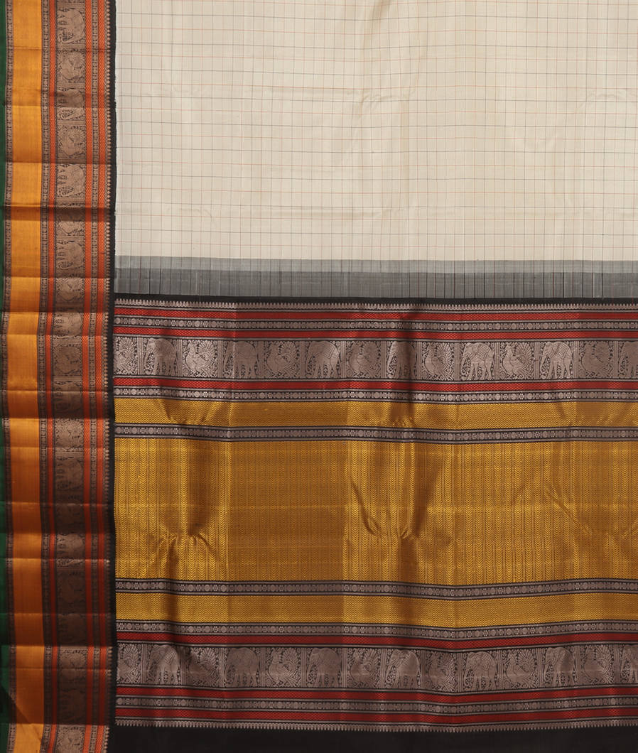 Cream Handwoven Kanjivaram Silk Saree T3498714