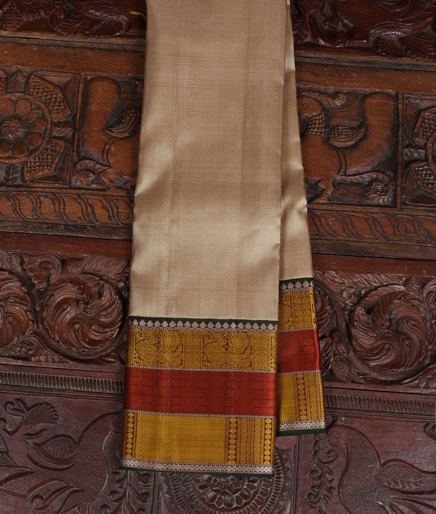 Beige Handwoven Kanjivaram Silk Saree T350414-image
