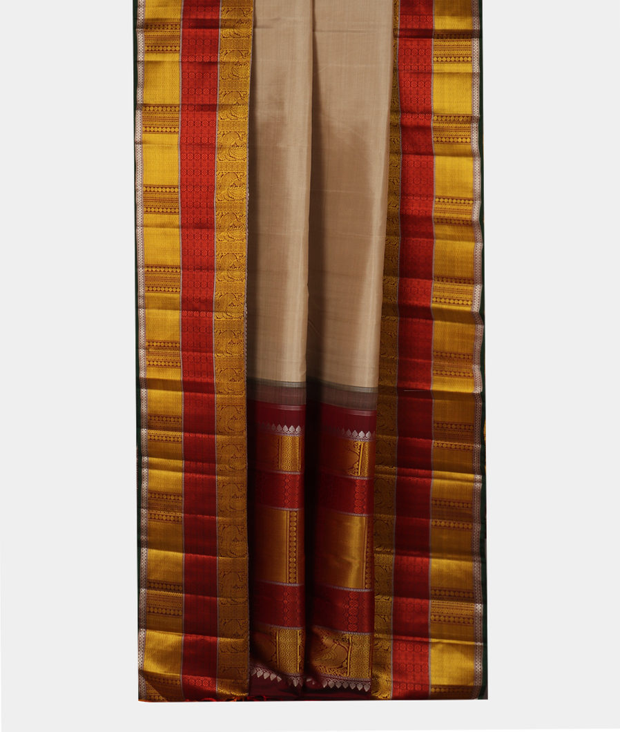 Beige Handwoven Kanjivaram Silk Saree T3504142