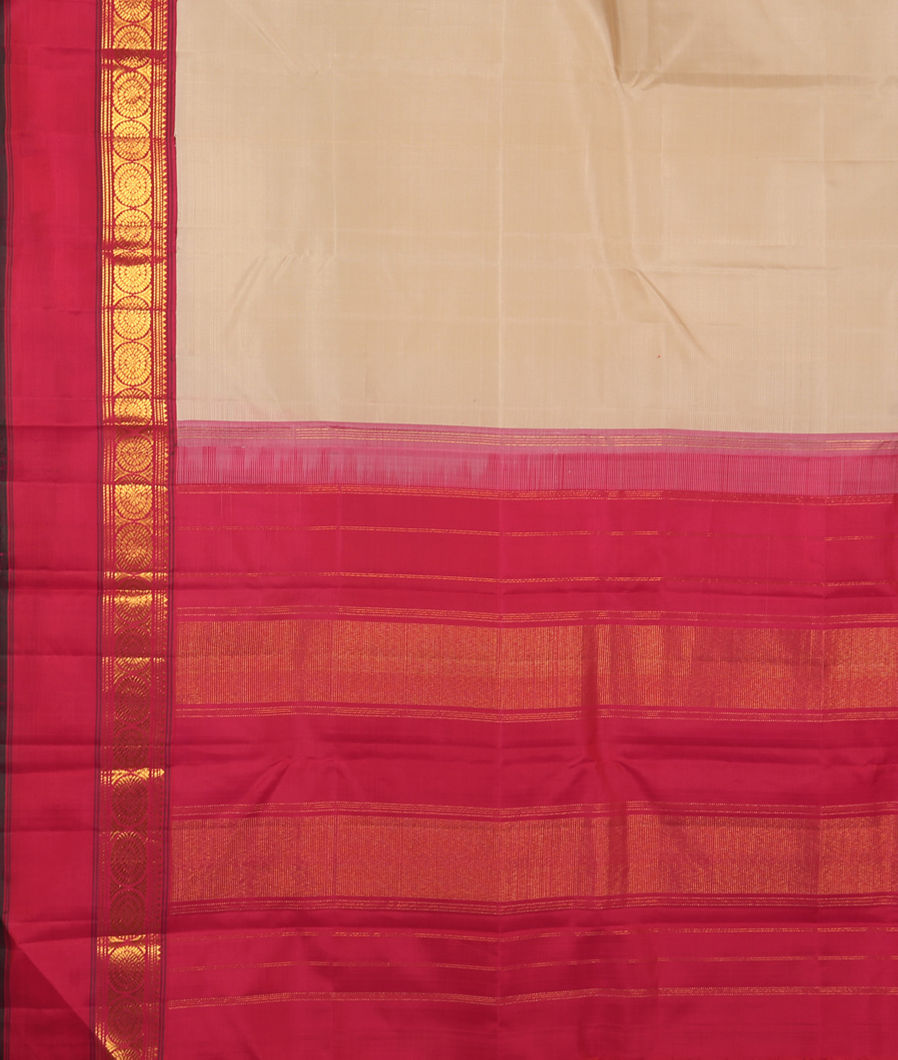 Cream Handwoven Kanjivaram Silk Saree T3505814