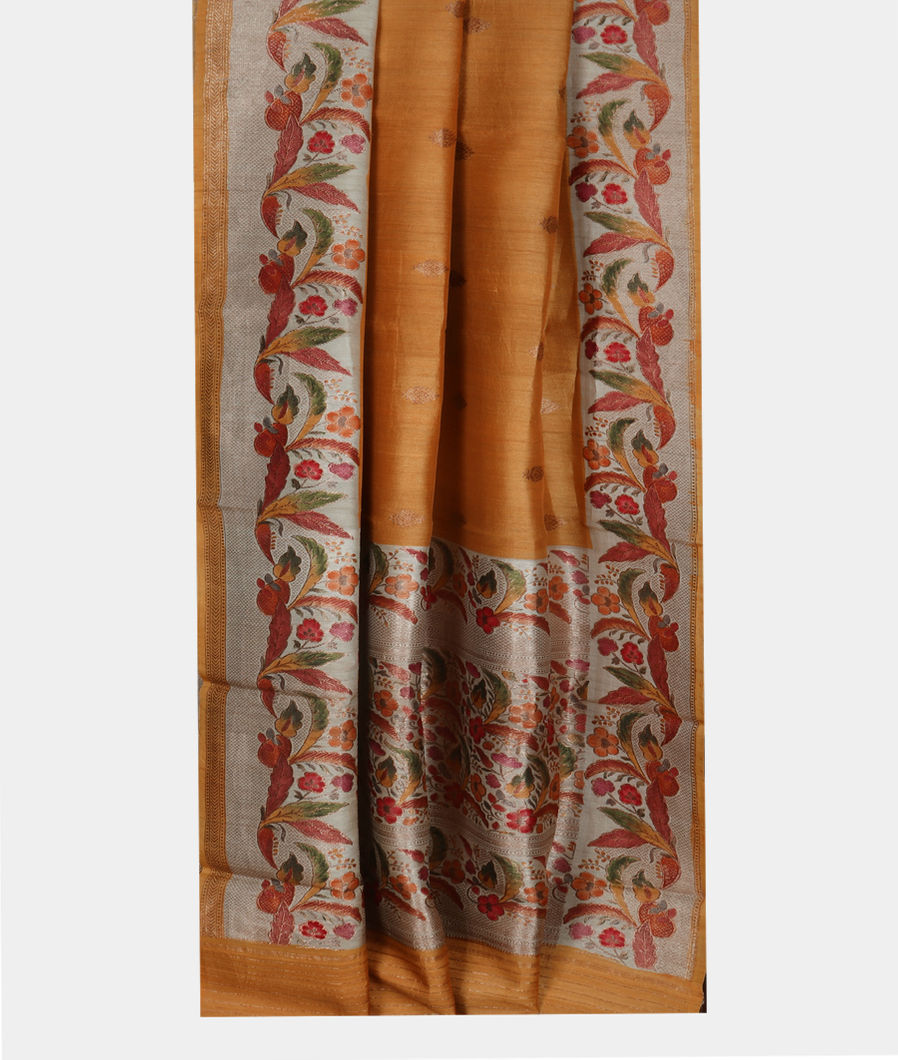 Yellow Banaras Tussar Saree T3554502