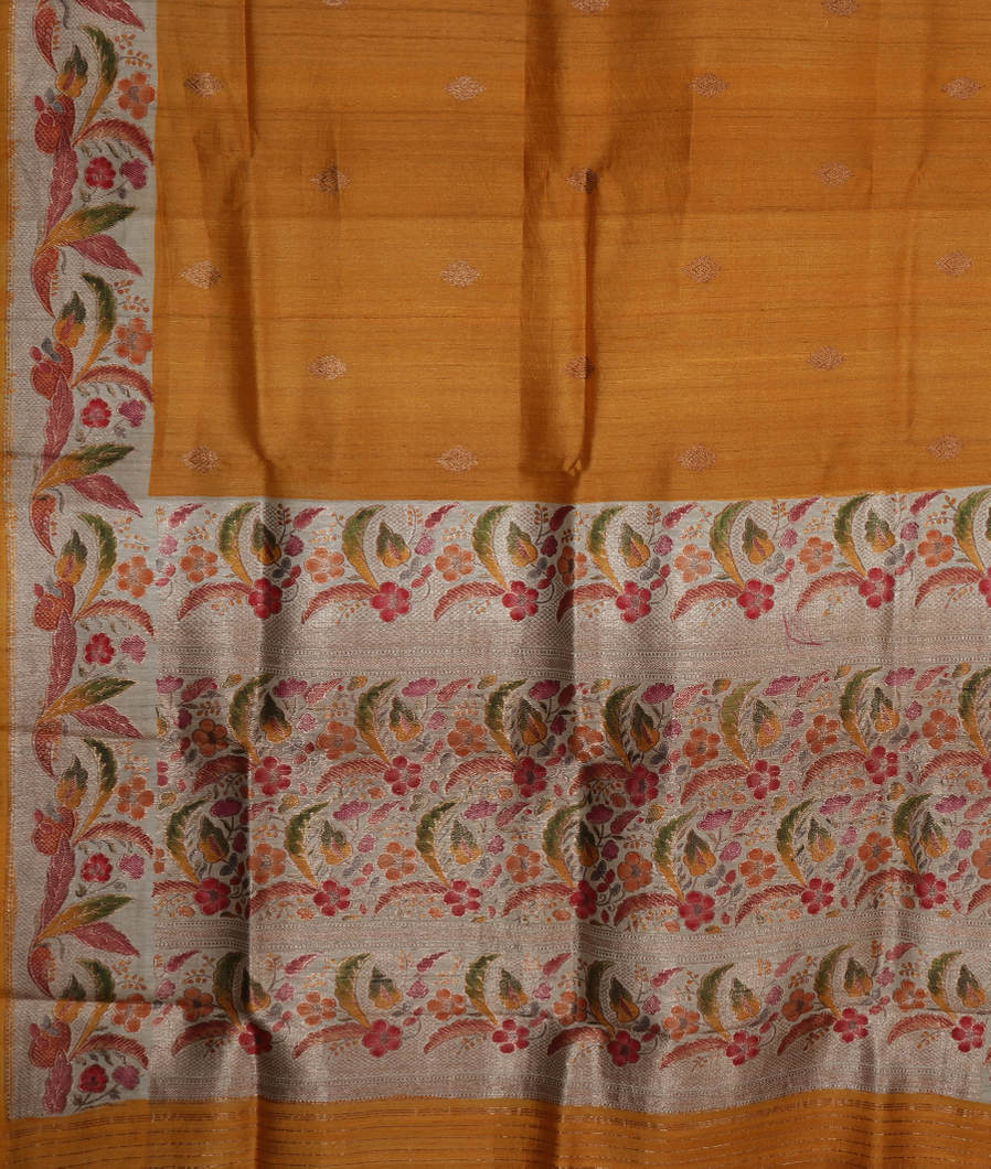 Yellow Banaras Tussar Saree T3554504
