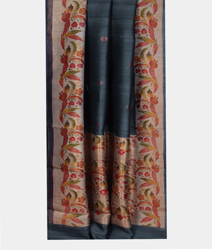 Blue Banaras Tussar Saree T3554472