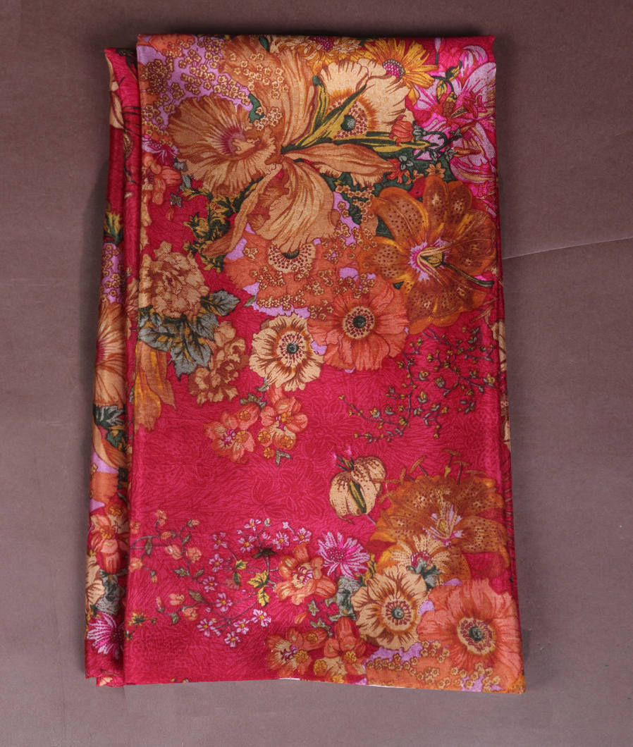 Pink printed kanjivaram blouse T356532-image