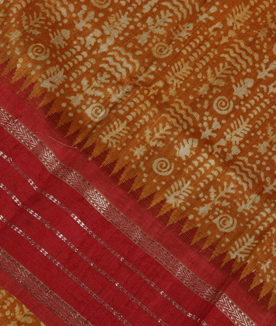 Yellow Tussar Printed Saree T349016-image