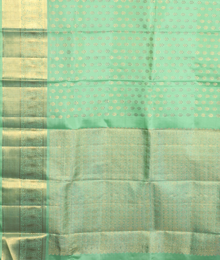 Green Handwoven Kanjivaram Silk Dupatta T2576123