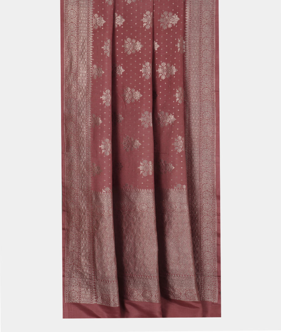 Mauve Pink Tussar Georgette Saree T3493792