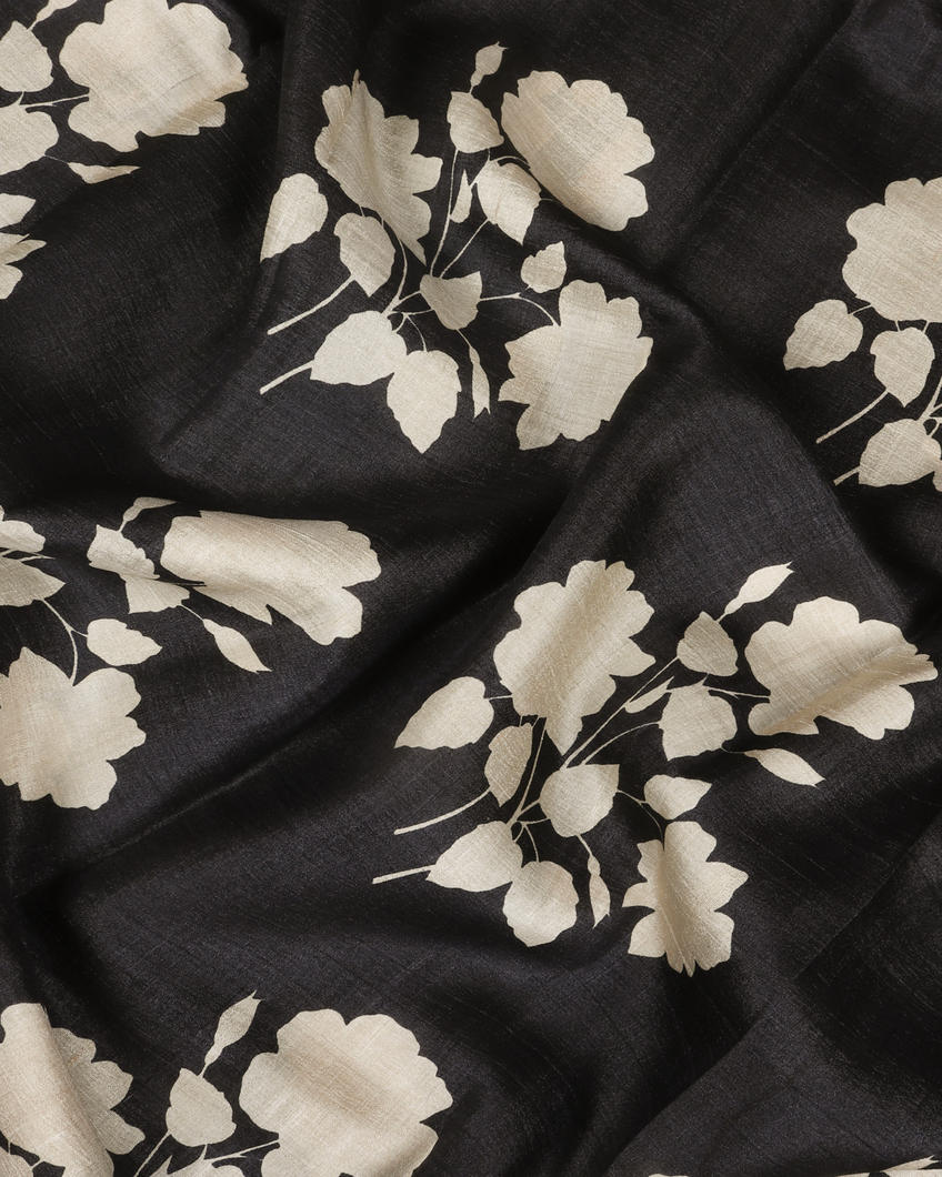 Dark Grey Vidarbha Tussar Saree T3544704