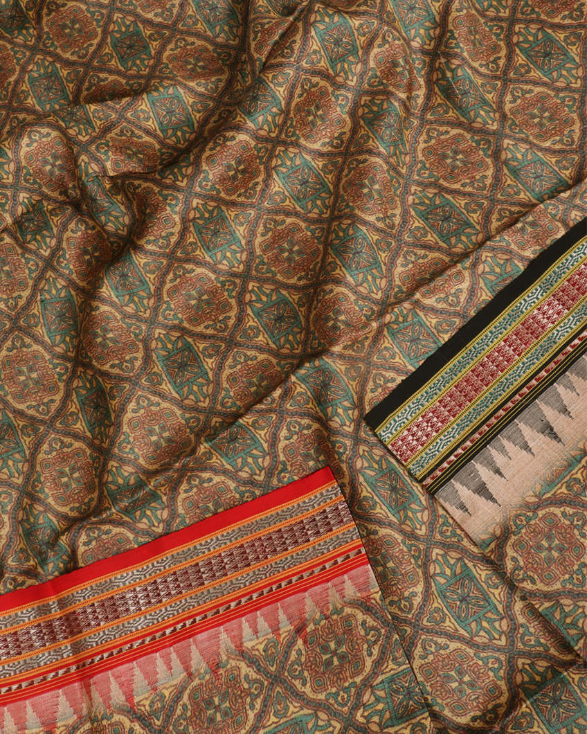 Beige Vidarbha Tussar Saree T3544774