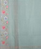 Blue Kora Organza Embroidery Saree T3560764