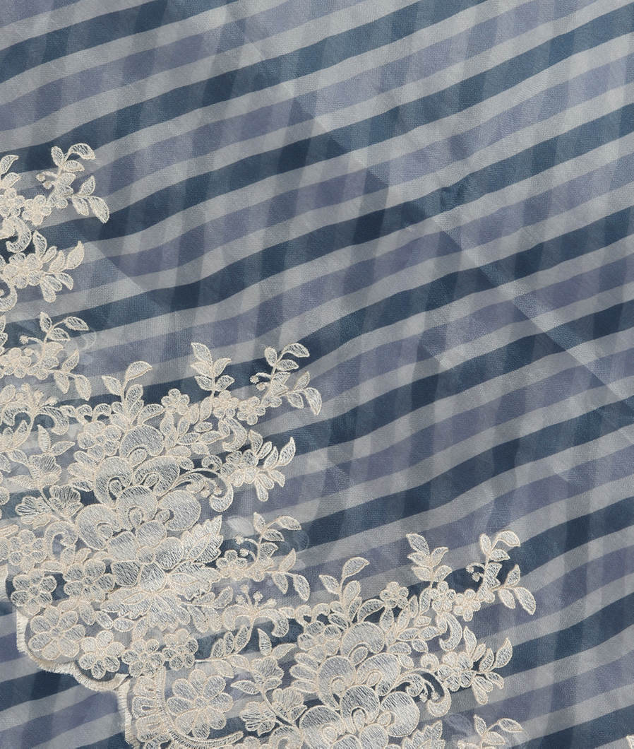 Blue Kora Organza Embroidery Saree T356425-image