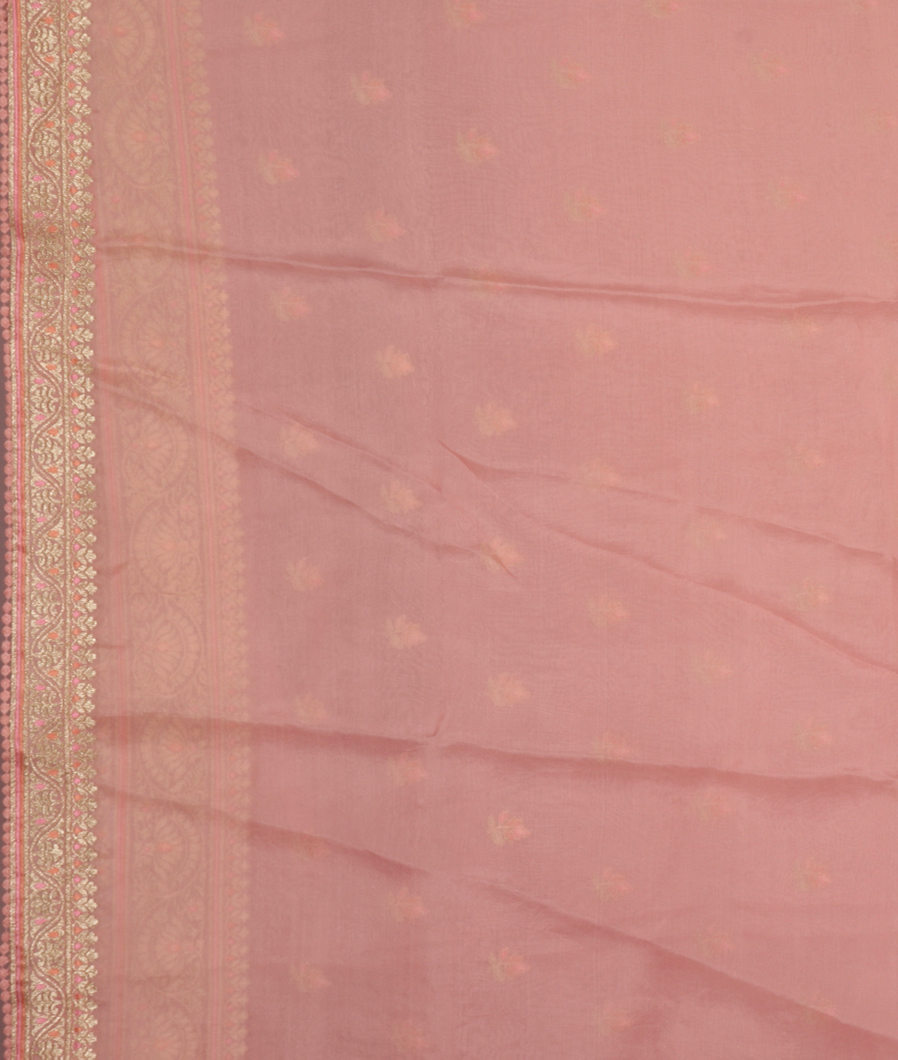Pink Kora Organza Embroidery Saree T3202553