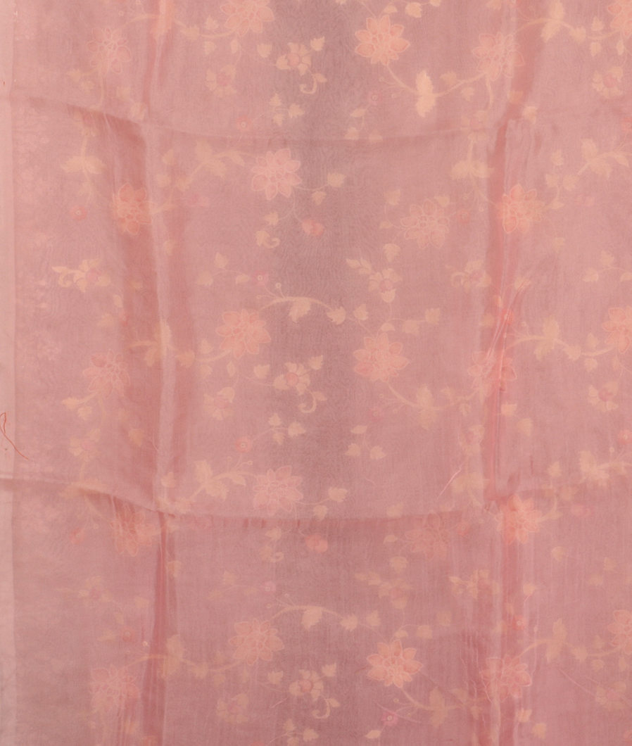 Pink Kora Organza Embroidery Saree T3564423