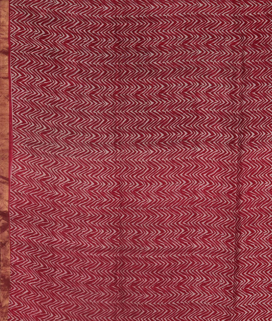 Brown Printed Raw Silk Saree T3543813