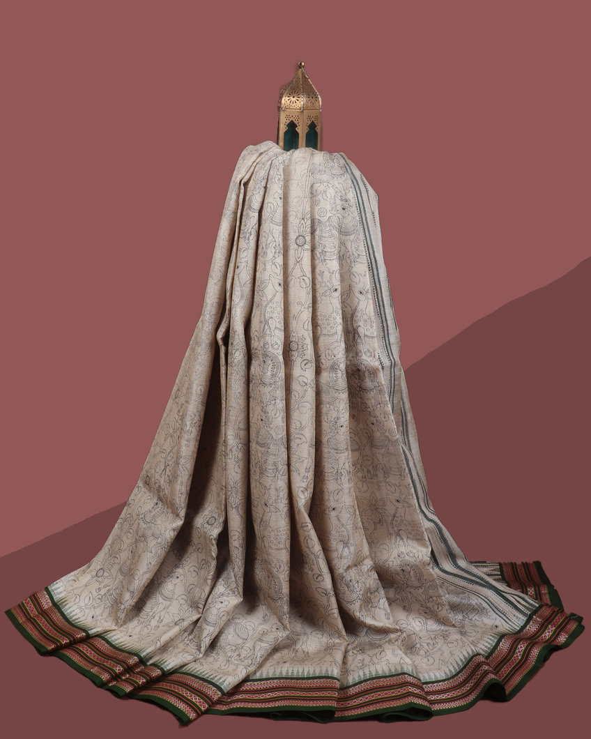 Beige Vidarbha Tussar Saree T354473-image