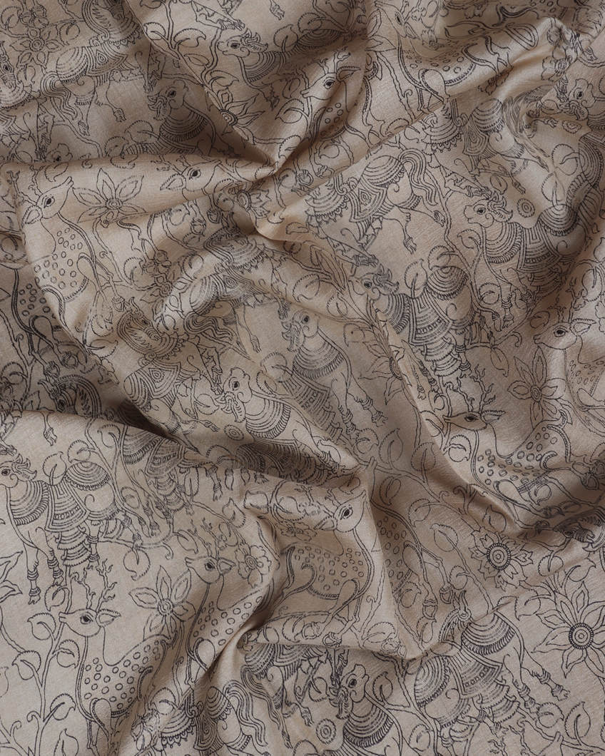 Beige Vidarbha Tussar Saree T3544933