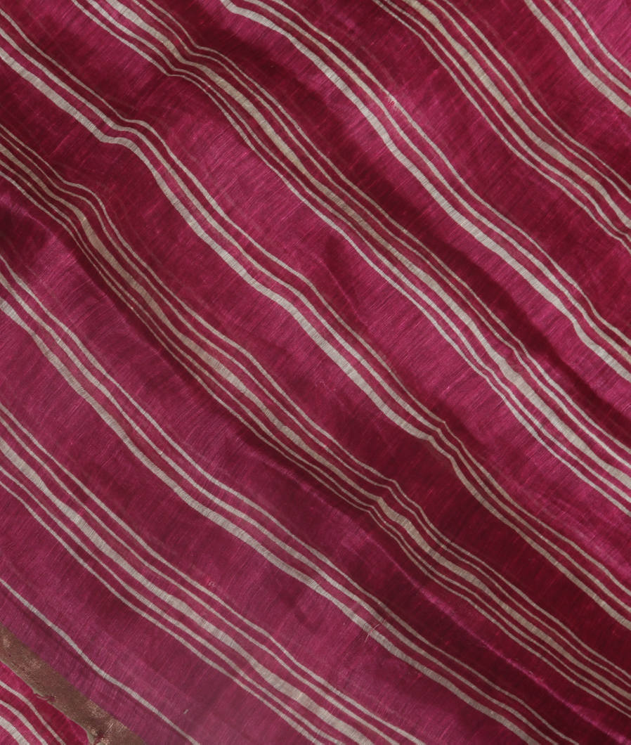 Purple Linen Printed Saree T354232-image