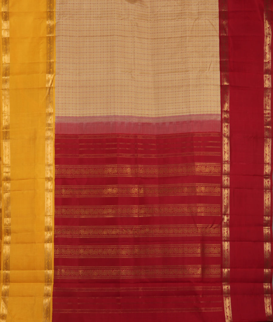 Beige Handwoven Kanjivaram Silk Saree T3414792