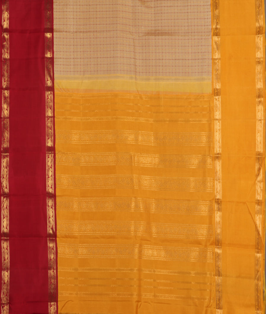 Beige Handwoven Kanjivaram Silk Saree T3414794