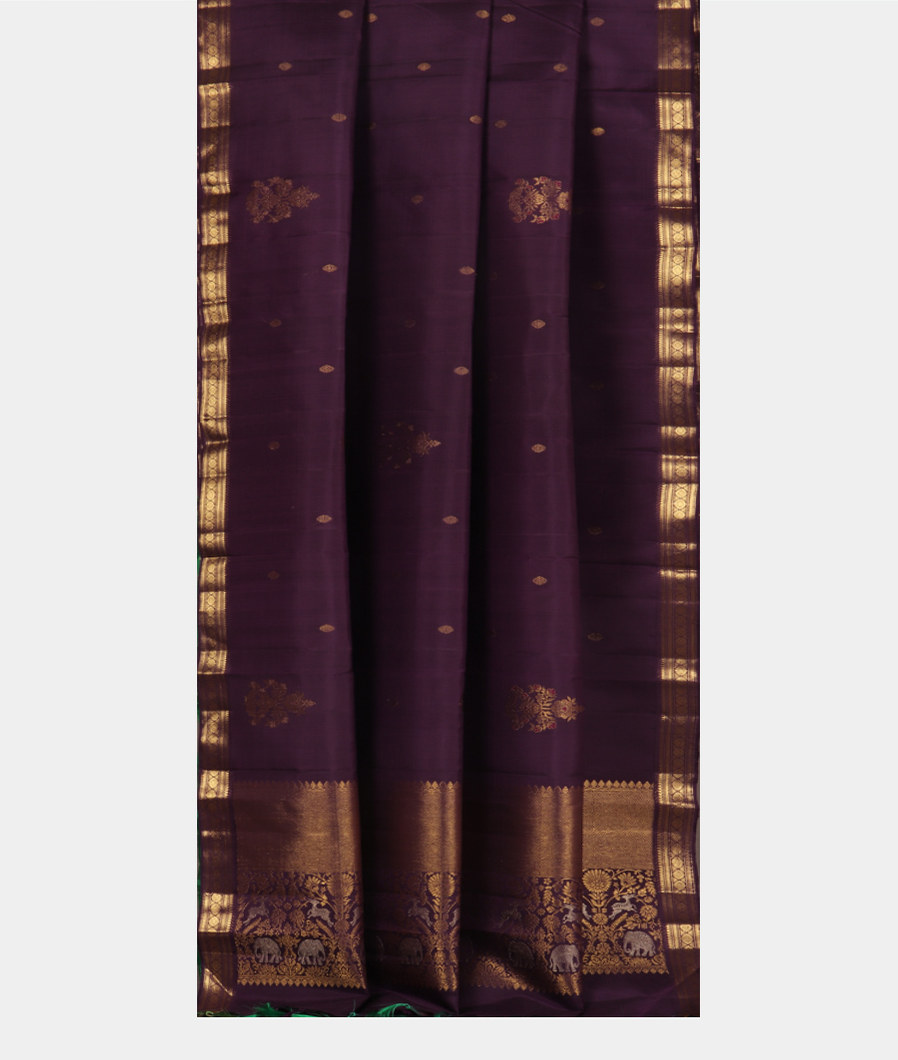 Purple Handwoven Kanjivaram Silk Saree T3426392
