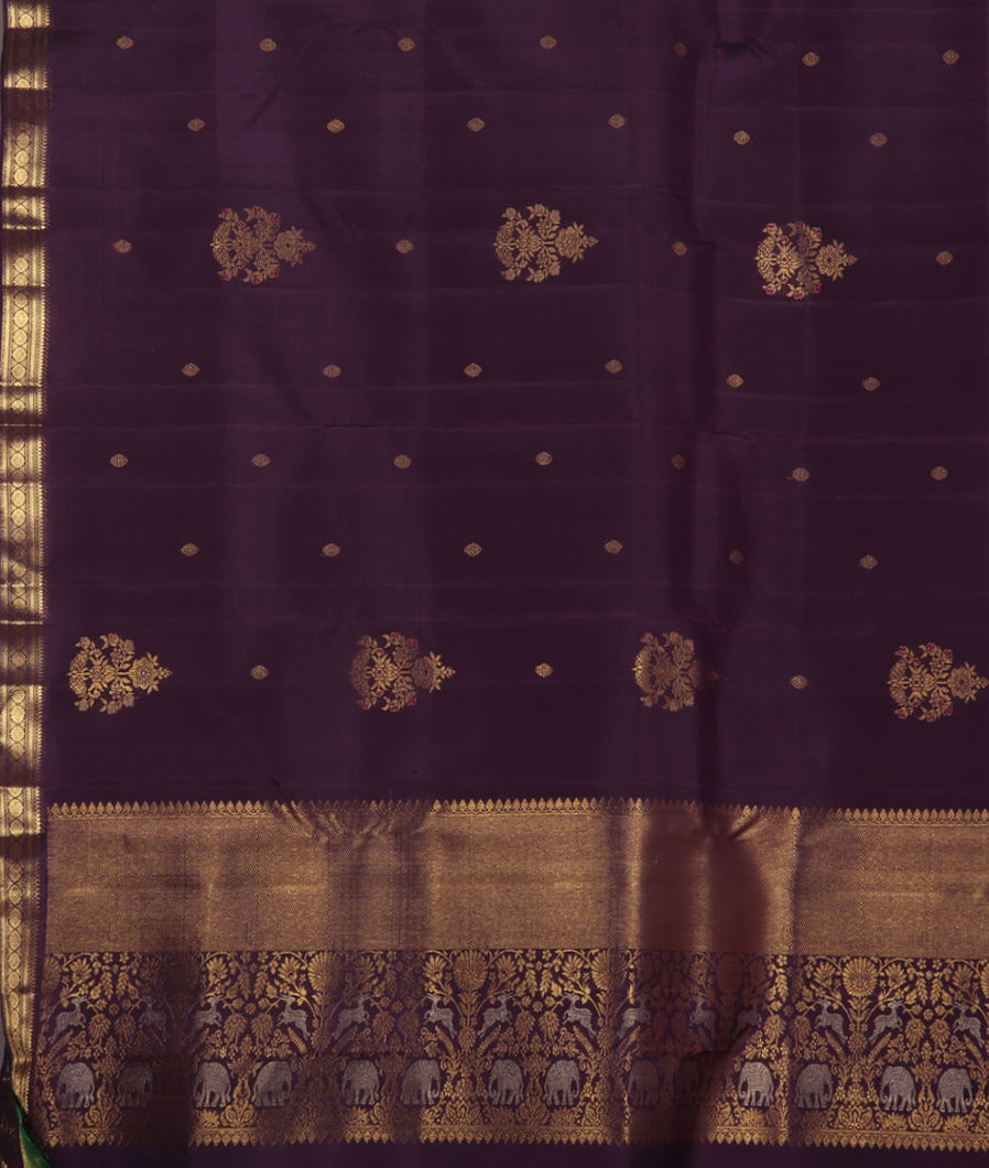 Purple Handwoven Kanjivaram Silk Saree T3426394