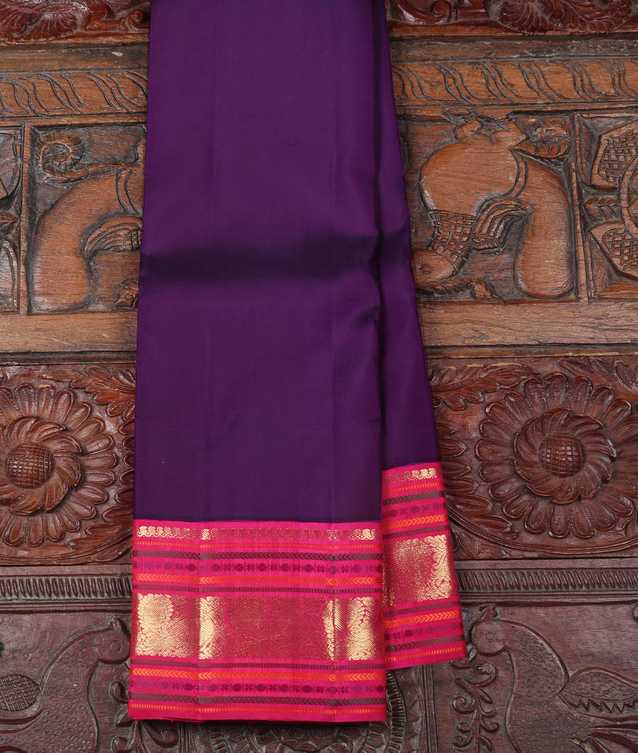 Purple Handwoven Kanjivaram Silk Saree T350619-image