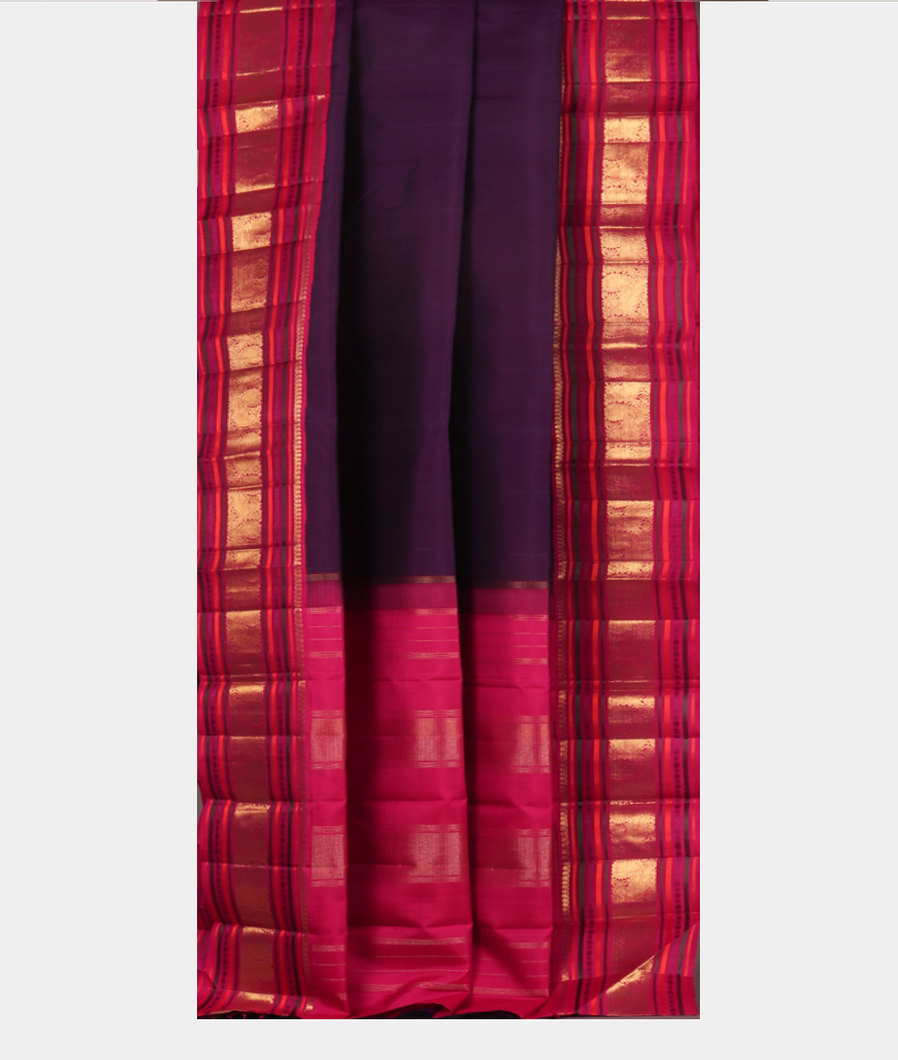 Purple Handwoven Kanjivaram Silk Saree T3506192