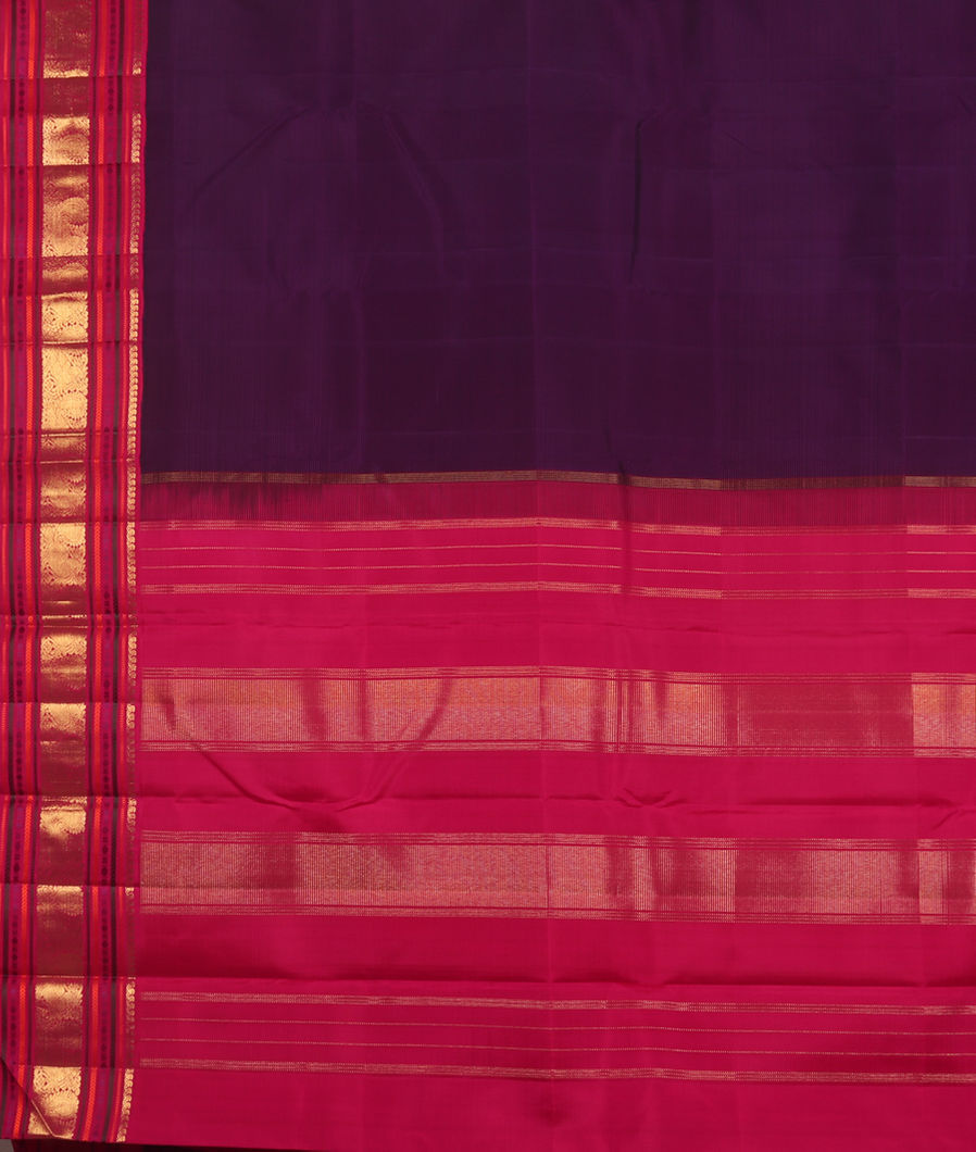 Purple Handwoven Kanjivaram Silk Saree T3506194