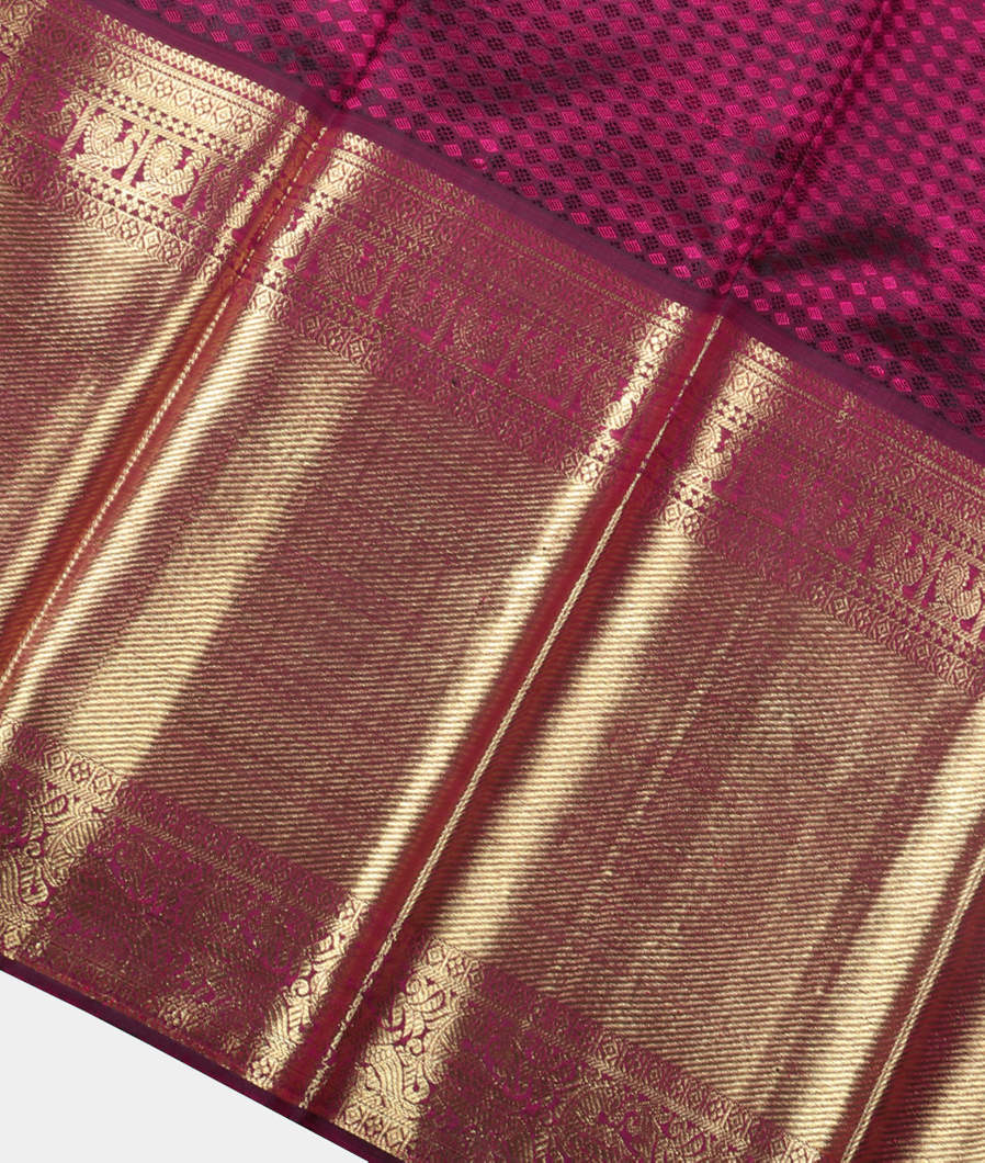 Peach Handwoven Kanjivaram Silk Pavadai T3179132