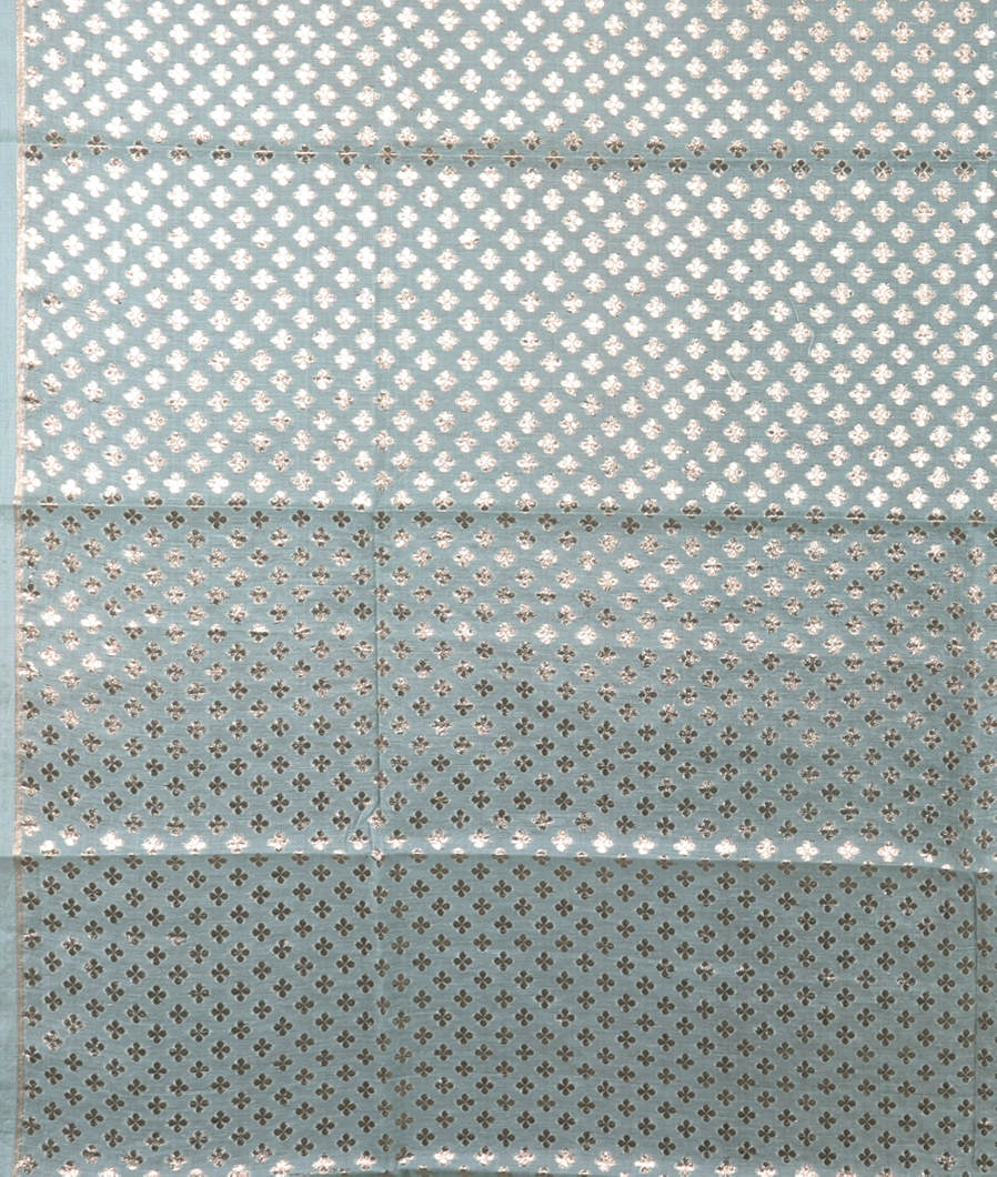 Blue Kora Organza Embroidery Saree T3564874