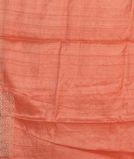 Salmon Pink Tussar Embroidery Saree T3569923