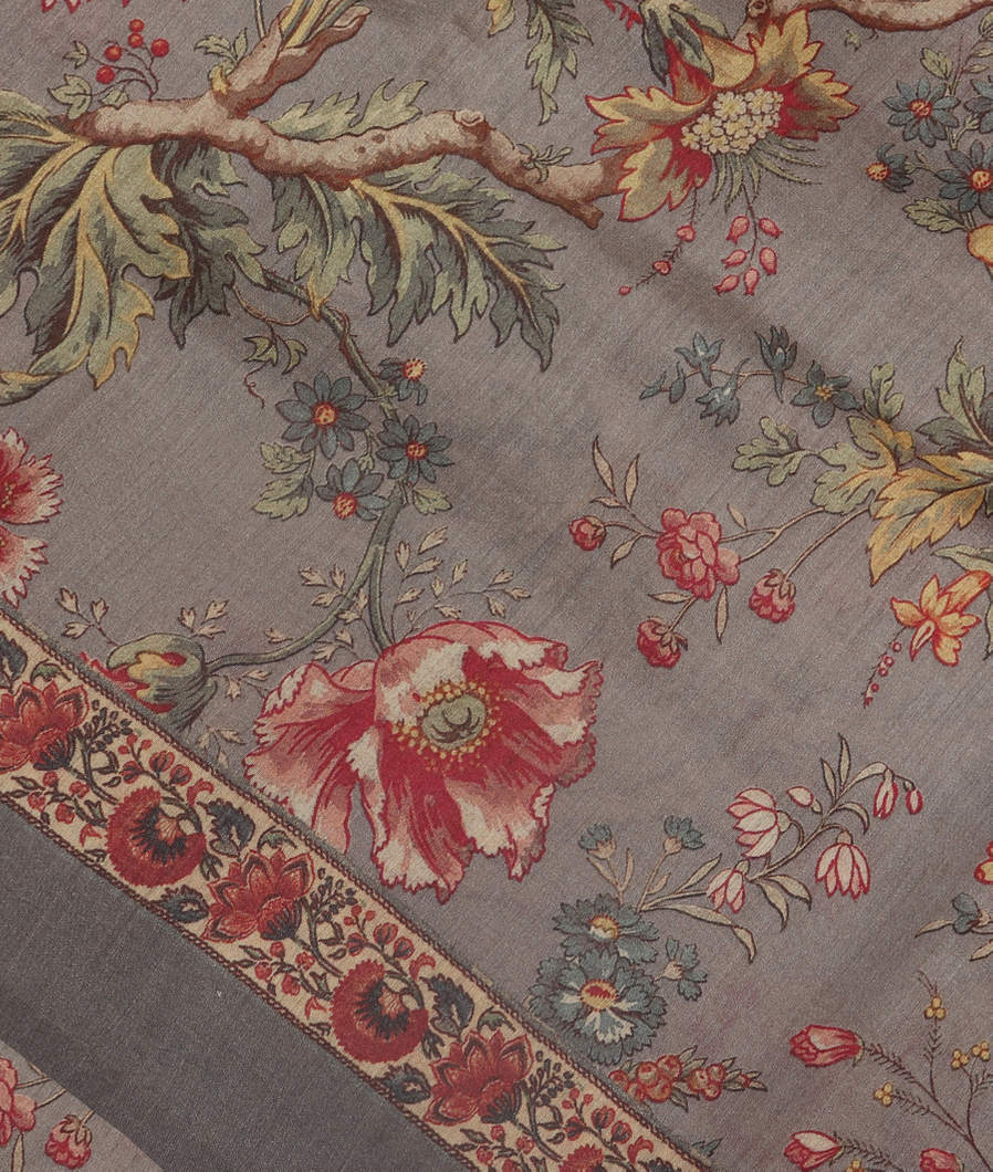 Grey Tussar Printed Saree T354090-image