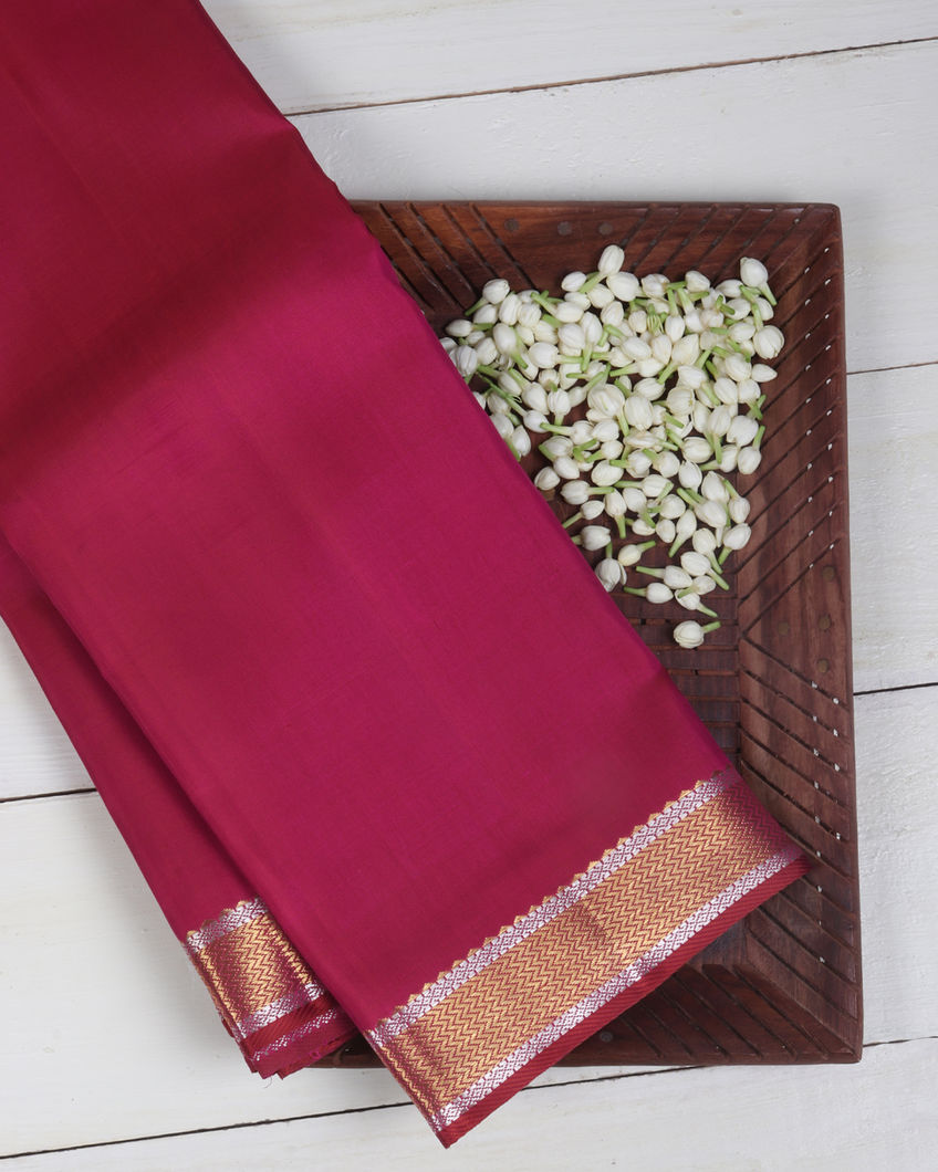 Pinkish Red Handwoven Kanjivaram Silk Saree T351218-image